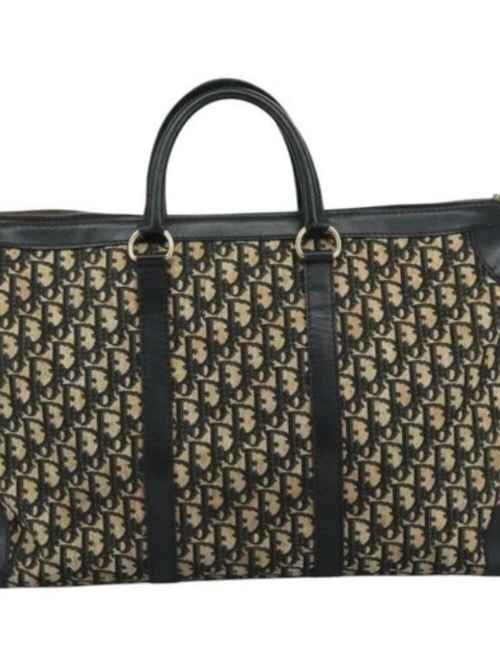 Christian Dior Trotter Canvas Boston Bag Navy Auth 111760 - Picture 2 of 15